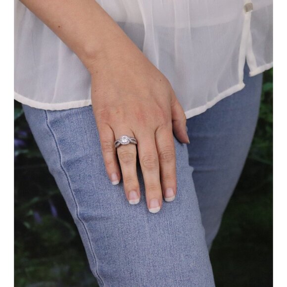 Sterling Silver Cubic Zirconia Crossover Band Ring Size 6 1/2 - Picture 4 of 7